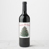 Eigenes Weinflaschen-Etikett Neues Jahr glücklich Weinetikett (Vorderseite)