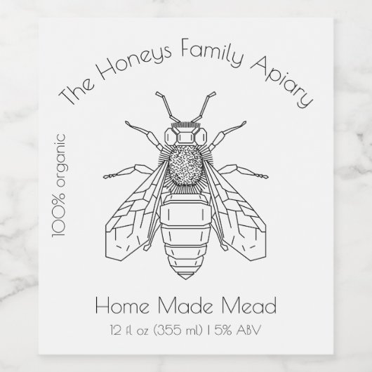 Eigenes Zuhause Brauhonigweinetikett Weinetikett (Einzelnes Label)