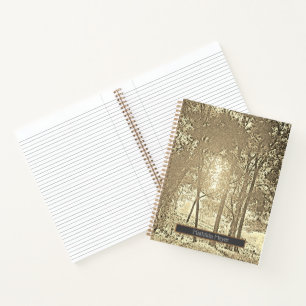 Eigenfarben, Sonne und Bäume Notebook Notizblock