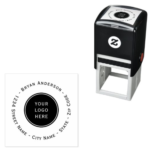 Eigenfarbige Briefmarke für Ihre Logo-Rücksendeadr Permastempel (Beispiel)