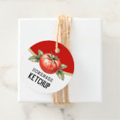 Eigengebackene Tomatenketschup mit roter Tomate Geschenkanhänger (Beispiel)