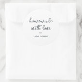 Eigengemacht mit Liebe Personalisiertes Schwarz-we Runder Aufkleber (Tasche)