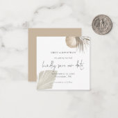 EIGENGRÖSSE | Boho Pampas Grass Script Save the Da Mitteilungskarte (Vorderseite/Rückseite Beispiel)