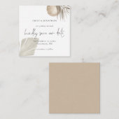 EIGENGRÖSSE | Boho Pampas Grass Script Save the Da Mitteilungskarte (Vorne/Hinten)