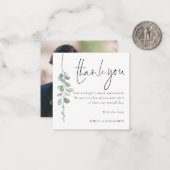 EIGENGRÖSSE | Eukalyptus Foto Wedding Vielen Dank Mitteilungskarte (Vorderseite/Rückseite Beispiel)