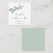 EIGENGRÖSSE | Script Green Eucalyptus Save the Dat Mitteilungskarte (Vorne/Hinten)