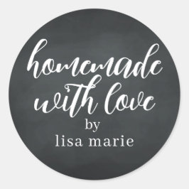 Eigenhausgemacht mit Liebe Personalisiertes Chalkb Runder Aufkleber