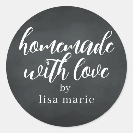 Eigenhausgemacht mit Liebe Personalisiertes Chalkb Runder Aufkleber (Vorderseite)