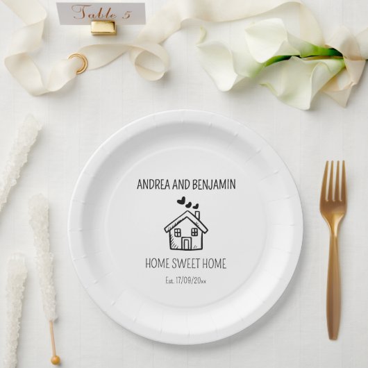 Eigenheim Süße Heimat Einzugsfeier Pappteller (Hochzeit)