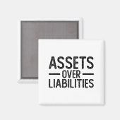 Eigenkapital über Verbindlichkeiten _ Lustiger Buc Magnet (Vorderseite/Rückseite)