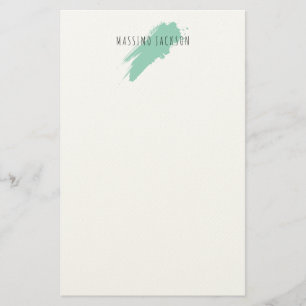 Eigenname Dekorativ Chic Einfach Blau Weiß Briefpapier