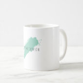 Eigenname Dekorativ Chic Einfach Blau Weiß Kaffeetasse (VorderseiteRechts)
