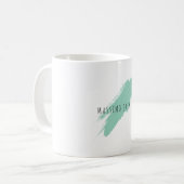 Eigenname Dekorativ Chic Einfach Blau Weiß Kaffeetasse (Vorderseite Links)