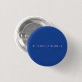 Eigenname einfache blaue Farbe personalisiert benu Button (Vorne & Hinten)