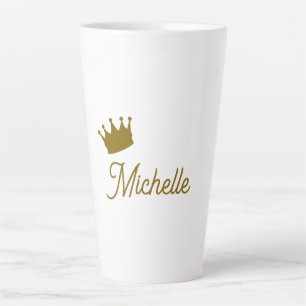 Eigenname Kreative Trendige Goldfarbene Schrift Milchtasse
