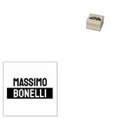 Eigenname Minimalistisch Modern Schlicht Schwarz W Gummistempel (Stempel)