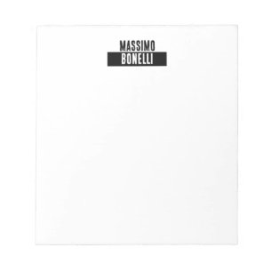 Eigenname Minimalistisch Modern Schlicht Schwarz W Notizblock