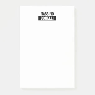 Eigenname Minimalistisch Modern Schlicht Schwarz W Post-it Klebezettel
