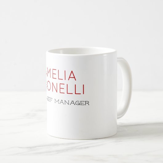 Eigenname Moderner Minimalistischer Beruflicher Sc Kaffeetasse (VorderseiteRechts)