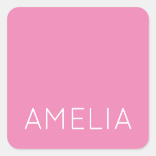 Eigenname Moderner Minimalistischer Schlichter Ros Quadratischer Aufkleber