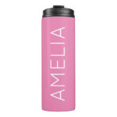 Eigenname Moderner Minimalistischer Schlichter Ros Thermosbecher (Vorderseite)