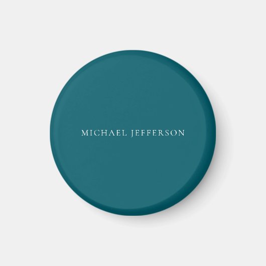 Eigenname schlicht dunkle Teal-Farbe personalisier Magnet (Vorne)