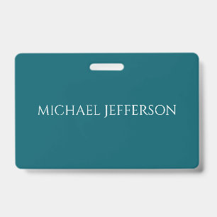 Eigenname schlicht dunkles Teal-Farbpersonaldesign Ausweis