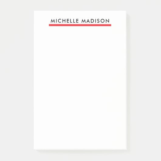 Eigenname Trendy Minimalistisch Professionell Schl Post-it Klebezettel (Vorderseite)
