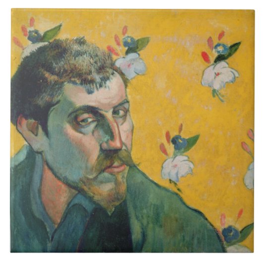 Eigenportrait, Les Miserables, 1888 (Öl auf Leinwa Fliese (Vorderseite)