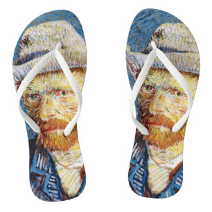Eigenportrait mit Felt Hat Vincent van Gogh art Badesandalen