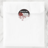 Eigenschaft des Aufklebers (Blumenrot und Hintergr Runder Aufkleber (Tasche)