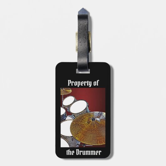 Eigenschaft des Drummer Snare Drum Kit Drumming Gepäckanhänger (Rückseite vertikal)