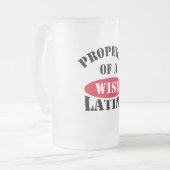 Eigenschaft einer "Weisen Latina"-Tasse Mattglas Bierglas (Vorderseite Links)