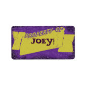 Eigenschaft eines Kennzeichens Adressaufkleber (Vorne)