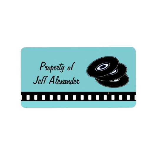 Eigenschaft Ihrer Retro Vinyl Record CD Custom Adressaufkleber (Vorne)