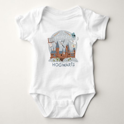 Eigenschaft von Hogwarts Cartoon Graphic Baby Strampler (Vorderseite)