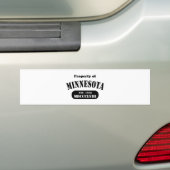 Eigenschaft von Minnesota - schwarzer Text Autoaufkleber (Auf Auto)