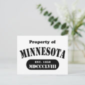 Eigenschaft von Minnesota - schwarzer Text Postkarte (Stehend Vorderseite)