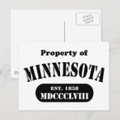 Eigenschaft von Minnesota - schwarzer Text Postkarte (Vorne/Hinten)