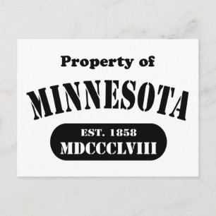 Eigenschaft von Minnesota - schwarzer Text Postkarte
