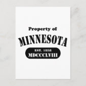 Eigenschaft von Minnesota - schwarzer Text Postkarte (Vorderseite)
