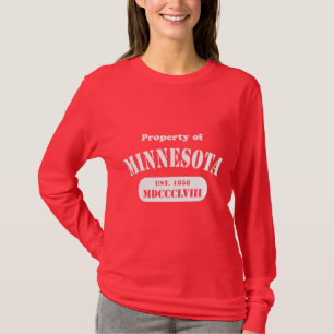 Eigenschaft von Minnesota - weißer Text T-Shirt