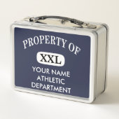 Eigenschaft von XXL Weiß Schriftart hinzufügen Metall Lunch Box (Rückseite)