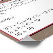 Eigenschaft von Zahlen- verteilende Eigenschaft Poster (Ecke)