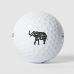 Eigenschaften einer Elefanten-Word-Wolke Golfball