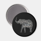 Eigenschaften einer Elefanten-Word-Wolke Magnet (Vorderseite/Rückseite)