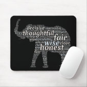Eigenschaften einer Elefanten-Word-Wolke Mousepad (Mit Mouse)
