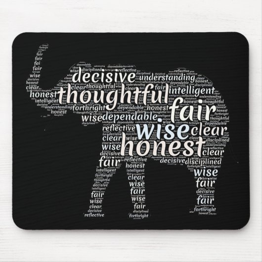 Eigenschaften einer Elefanten-Word-Wolke Mousepad (Vorne)