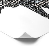 Eigenschaften einer Elefanten-Word-Wolke Poster (Ecke)