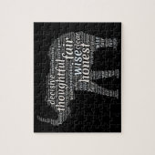 Eigenschaften einer Elefanten-Word-Wolke Puzzle (Vertikal)